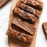 Flourless Tahini Bread on a board