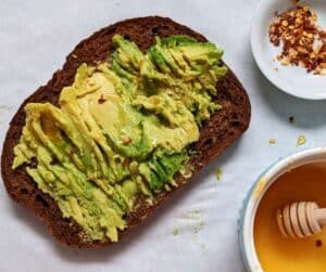 avocado on toast and chili on the side