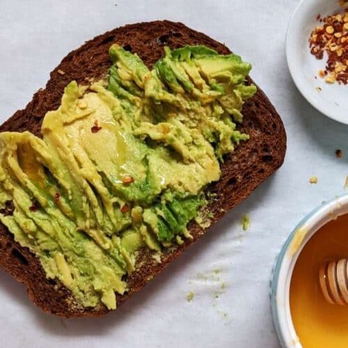 avocado on toast and chili on the side