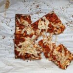 Matzo Pizza on a white paper