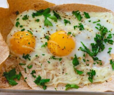 Breakfast Tortilla with Sunny-Side Up Eggs
