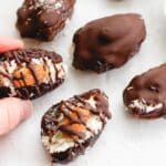 Healthy Almond Joy Candy Bars on a white paper