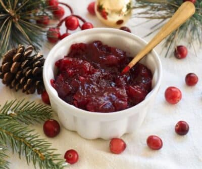 Cranberry Sauce on a Christmas table