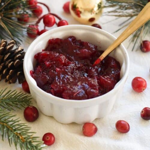 Cranberry Sauce on a Christmas table