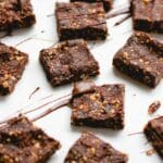 Healthy No-Bake Date Bars on a white paper