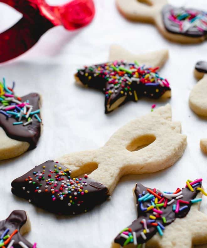 Purim Cookies with chocolate and sprinkles