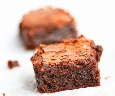 Passover Brownies on a white paper