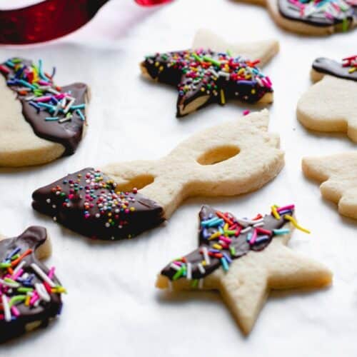 Purim Cookies with chocolate and sprinkles
