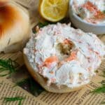 bagel with lox spread