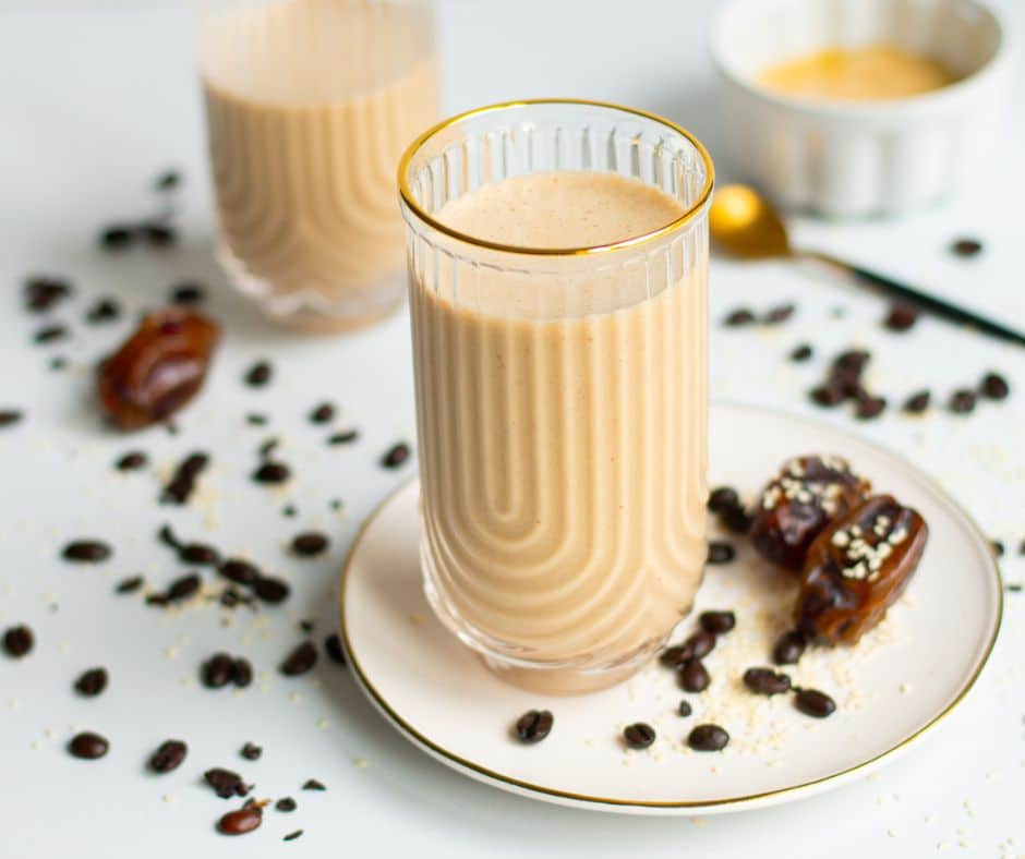 2 glasses with Tahini Coffee Smoothie