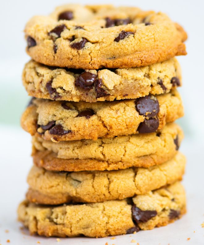 7 Game-Changing Tahini Chocolate Cookies stack on top of each other